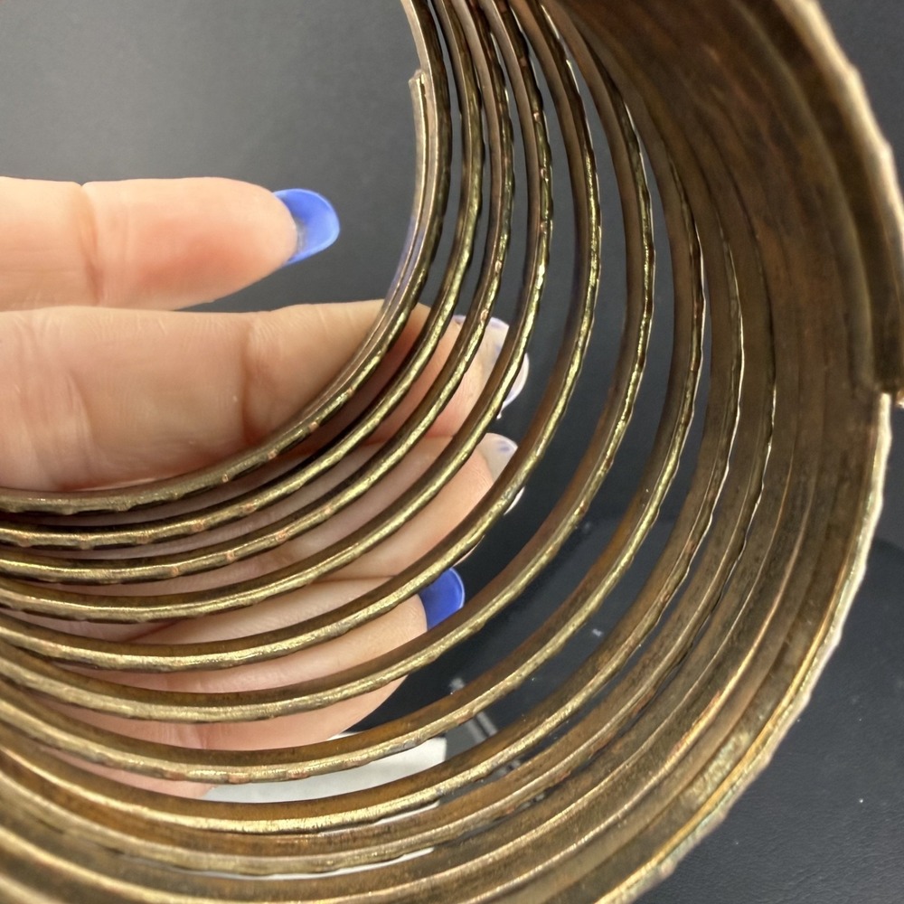Vintage Bangle Bracelet Wide Stacked Wire 8.5" - Picture 5 of 8